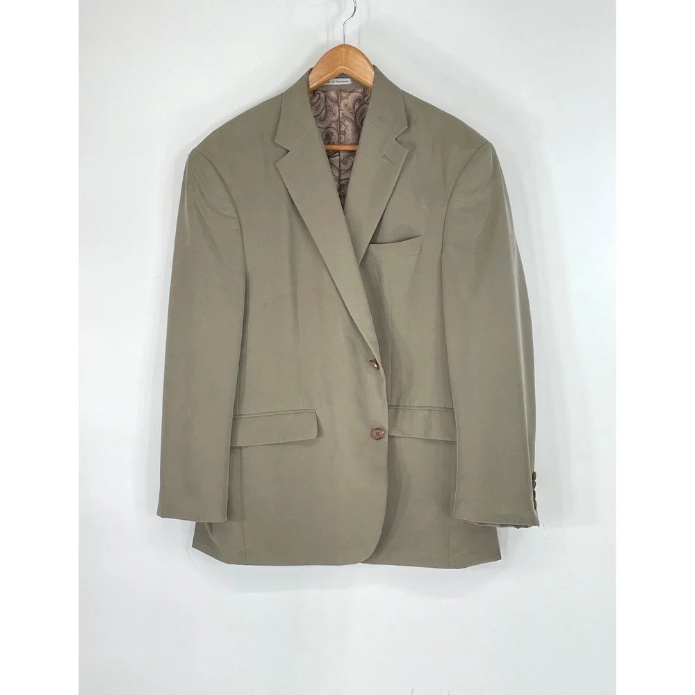 Lauren Ralph Lauren Mens Blazer 42S Sport Coat Tan Olive Paisley Preppy